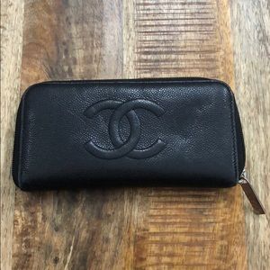 Chanel Pebbled Leather Wallet